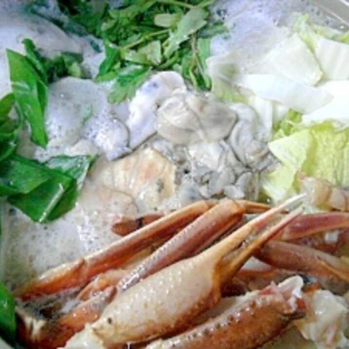 お野菜たっぷりの蟹かき鍋